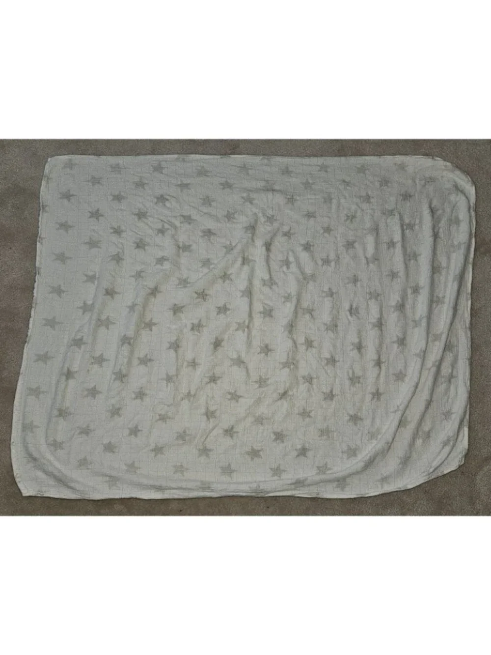 Aden & Anais White Gray Stars Swaddle Blanket Baby 30x36 Bamboo Rayon